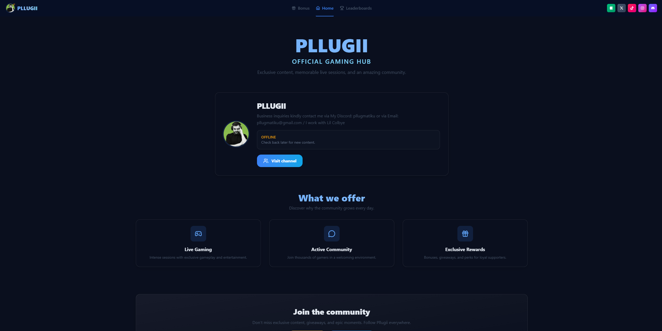 PLLUGII Website screenshot
